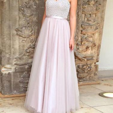 Beaded Sweetheart Tulle Long Prom Dress, Pd5111