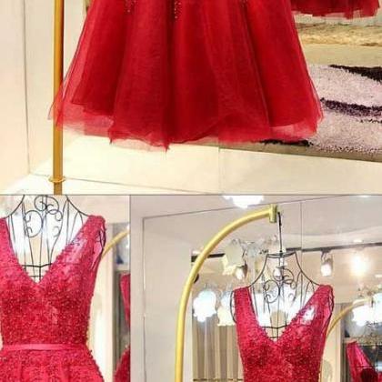 Red Homecoming Dresses,knee Length Homecoming..