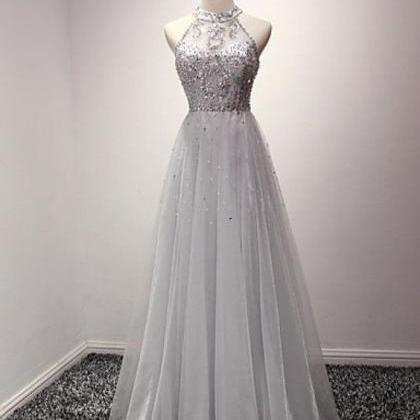Gray Prom Dresses,prom Dress,prom Gowns,tulle Long..