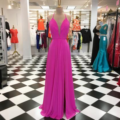 Pink Long Prom Dress, Gorgeous 2018 Long Prom..