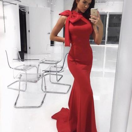 Gorgeous Mermaid Red Long Prom Dress With..