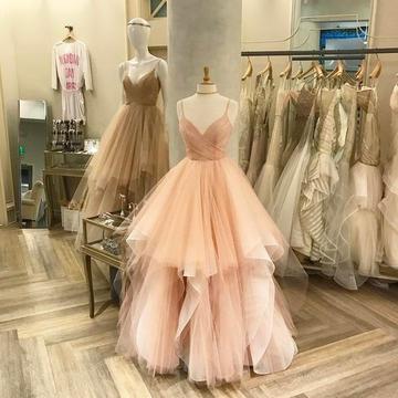 Sexy Spaghetti Straps Prom Dress, 2018 Tulle Prom..