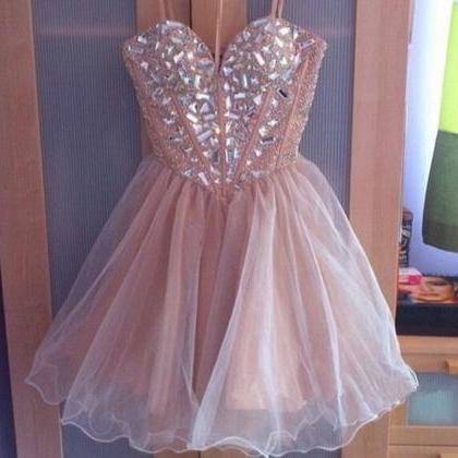 A-line Sweetheart Homecoming Dresses, Tulle..
