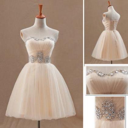 Lovely Prom Dress, Champagne Bridesmaid Dress,..
