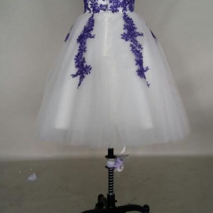 Neckline Prom Dress,blue Prom Dress, Applique Prom..