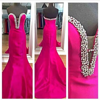 Sweet Heart Prom Dress, Rose Red Prom Dress,..