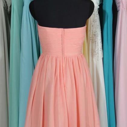 Coral Bridesmaid Dress, Popular Chiffon Bridesmaid..