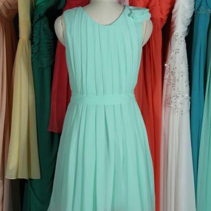 Mint Bridesmaid Dress,scoop Neck Bridesmaid Dress,..