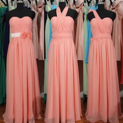 Pink Bridesmaid Dress, Long Bridesmaid..