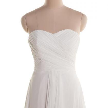 White Ivory Bridesmaid Dress, Long Bridesmaid..