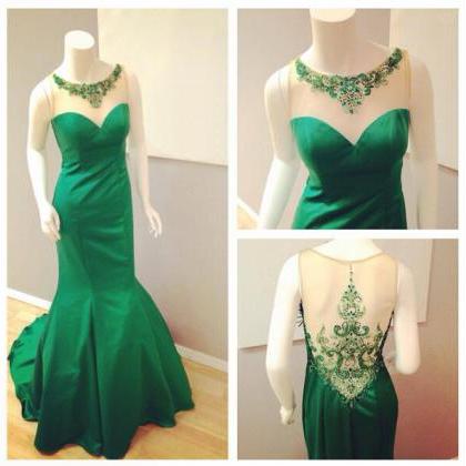 Green prom dress, off shoulder prom..