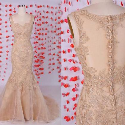 Elegant Prom Dress,champagne Prom Dresses,mermaid..
