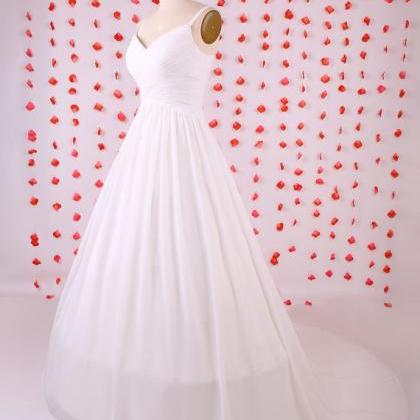 Inexpensive Wedding Dress,white Spaghetti Wedding..