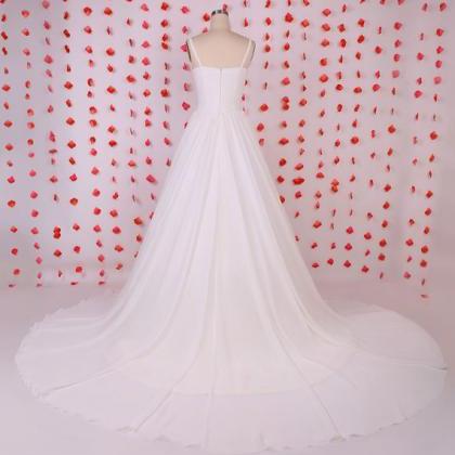 Inexpensive Wedding Dress,white Spaghetti Wedding..