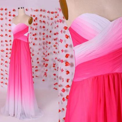 Beautiful Prom Dress,pink Prom Dress,gradient..