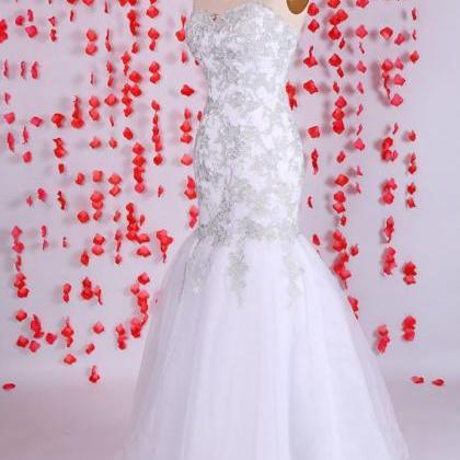 Gorgeous Prom Dress, White Prom Dress,mermaid Prom..