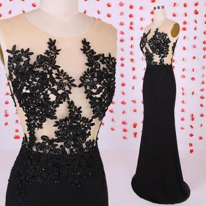 Newest Handmade Prom Dress,black Mermaid Prom..