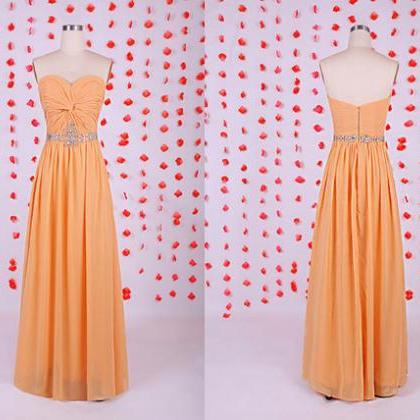 Simple Orange Prom Dress,chiffon Prom Dress,long..