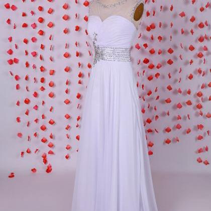 Gorgeous White Backless Prom Dress,chiffon Prom..