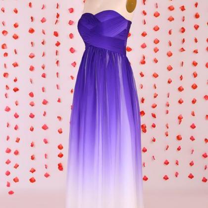 Beautiful Prom Dress, Purple Gradient Prom..