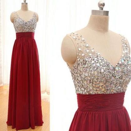 Floor-length Prom Dress, V-neck Prom Dress,..