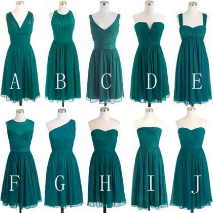 teal green bridesmaid dress, short ..