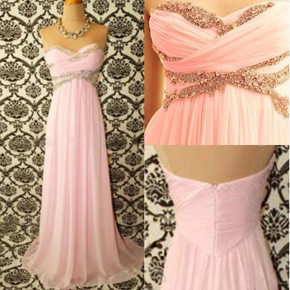 Pink Prom Dress, Sweet Heart Prom Dress, Modest..