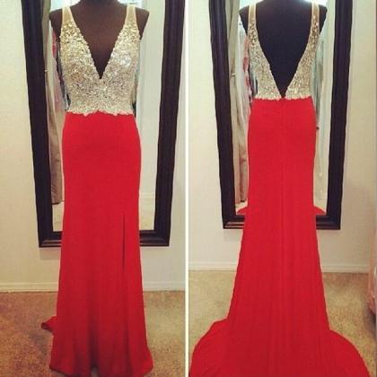 Red Prom Dress, Off Shoulder Prom Dress, Modest..
