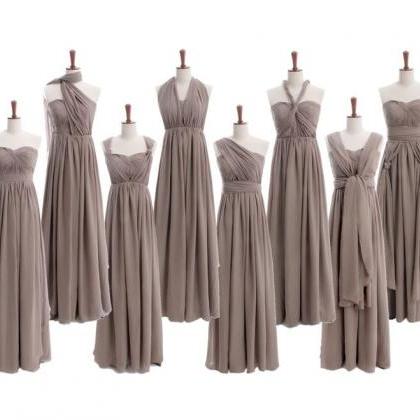 Custom Made Gray Convertible Evening Dress,..