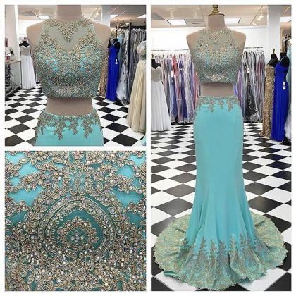 Long Two Pieces Prom Dress, Mermaid Prom Dresses,..