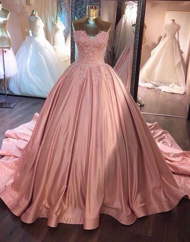2017 Formal Dusty Rose A-line Sweetheart Long Prom Dress, Pd4680