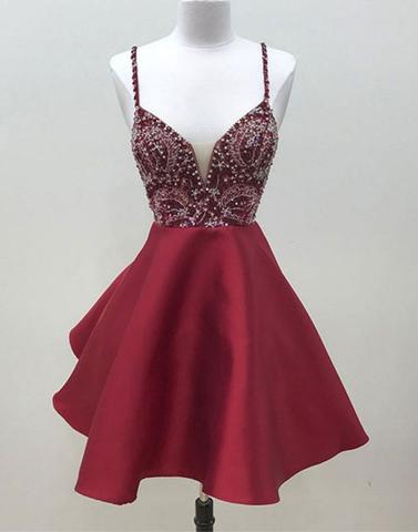 maroon and silver dress