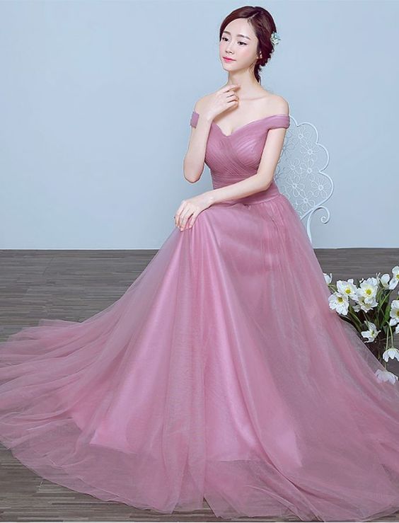 Prom Dresses,prom Dress,pink Evening Gown Ball Gown Tulle Prom Dress, Pd3043