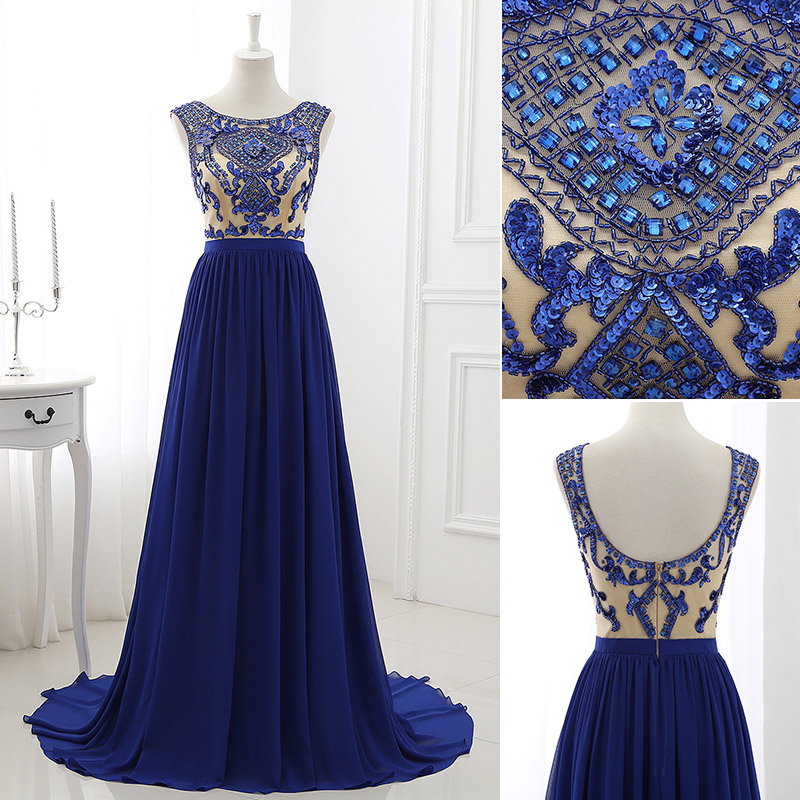 Royal Blue A-line Prom Dress,long Prom Dresses,evening Dresses,prom Gowns, Formal Women Dress,pd14548