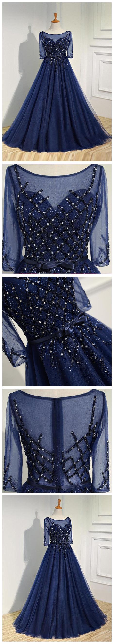 Prom Dresses A Line,prom Dresses Long,prom Dresses With Sleeves,gorgeous Prom Dresses,prom Dresses Navy,pd14632