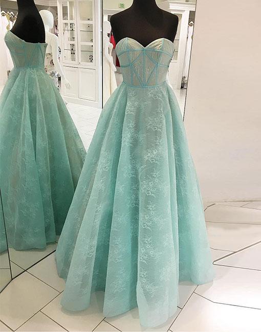 Simple Prom Dresses, Prom Gown,vintage Prom Gowns,mint Green Long Prom Dress, Sweetheart Neck Evening Dress,pd14667