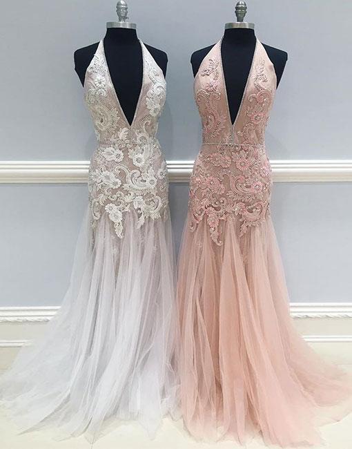 Simple Prom Dresses, Prom Gown,vintage Prom Gowns,mermaid Lace Tulle Long Prom Dress, Lace Evening Dress ,pd14669