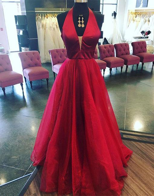 Simple Prom Dresses, Prom Gown,vintage Prom Gowns,burgundy V Neck Long Prom Dress, Burgundy Evening Dress,pd14706