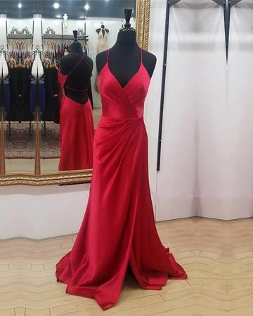 Charming Red Mermaid Prom Dress, Sexy Simple Prom Dresses, Long Evening Dress, Backless Party Gowns,pd141117