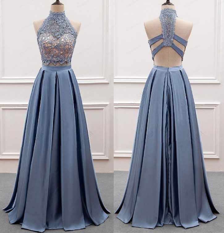 Sexy Two Piece Long Prom Dresses With Lace,pd1411193