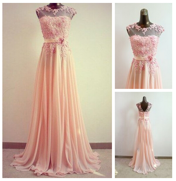 Lace prom dress, peach prom dress, long prom dress, elegant prom dress, prom dress, pretty prom dress, dress for prom, BD92