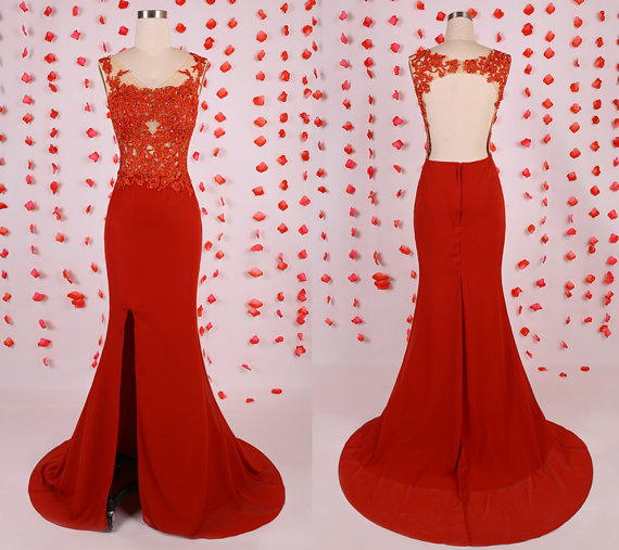 V Neckline Prom Dress,mermaid Prom Dresses,backless Formal Party Dresses,sweet 16 Dress, Red Bridesmaid Dress,long Prom Dress, Sexy Prom