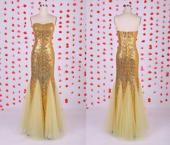 Fashion Prom Dressa,long Prom Dresses, Mermaid Prom Dress, Gold Sequins Prom Dresses,gold Sequins Evening Dress,party Dress,sparkling Prom
