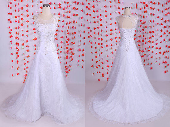Stunning Wedding Dress, White Wedding Dress, A-line Lace Wedding Dresses,wedding Gowns,simple White Wedding Dress Bridal Gown,wedding Dress With