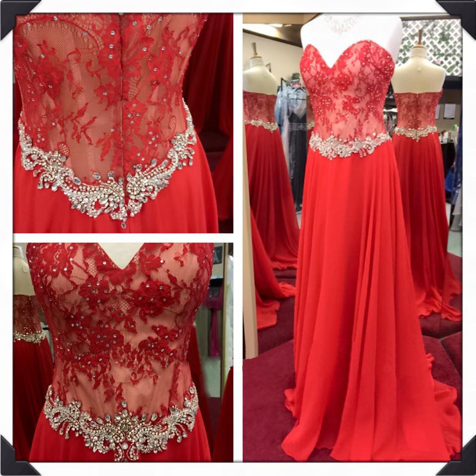 Lace Prom Dress, Red Prom Dress, Prom Gown, Prom Dress, Elegant Prom Dress, Sweet Heart Prom Dress, Bd269