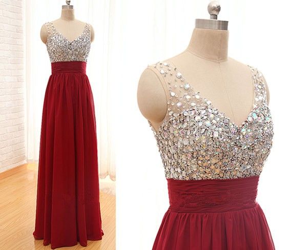 Floor-length Prom Dress, V-neck Prom Dress, Sparkly Prom Dress, Popular Prom Dress, Prom Dress, 2015 Unique Prom Dress, Bd276