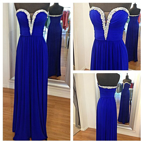 royal blue prom dress, sweet heart prom dress, handmade prom dress, prom dress 2015, sleeveless prom dress, elegant prom dress, BD303