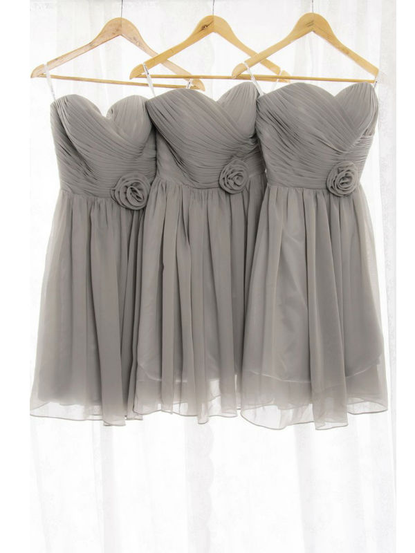 Gray Bridesmaid Dress, Short Bridesmaid Dress, Bridesmaid Dress, Chiffon Bridesmaid Dress, Simple Bridesmaid Dress, Dress For Wedding,