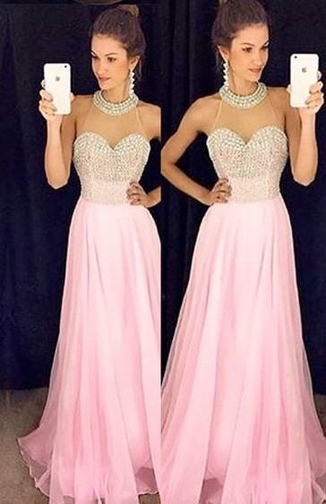 Charming Prom Dress,sexy Evening Prom Dress,pink Chiffon Prom Dress,halter Prom Dress,pd17012