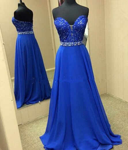Fashion Prom Dresses,lace Prom Gown,royal Blue Evening Gowns,lace Party Dresses,beaded Evening Gowns,long Formal Dress For Teens,pd17023